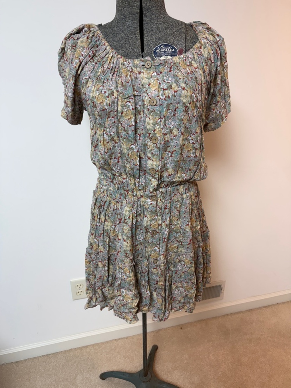 Elan Multi-Color Floral Button-Front Mini Dress